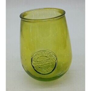 San Miguel Green Flash Stemless Wine Glass Goblet / 100% Recycled Glass